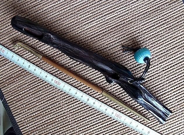 Amazon.co.jp: 4-80煙草入 喫煙具 海松 黒珊瑚 煙管筒 キセル差し 黄銅 
