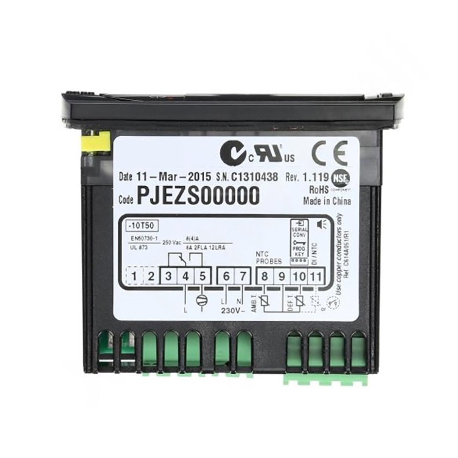 Regolatore di temperatura del termostato for refrigerazione con uscita singola for vetrina espositiva, indicatore PJEZS00000