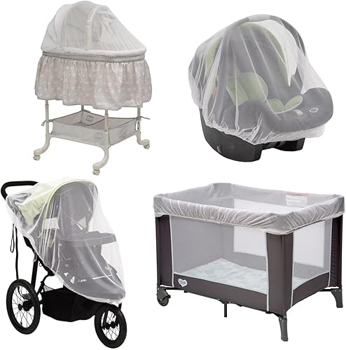 Mosquiteros y mosquiteros para bebés para cochecitos y corredores Pack n Plays asientos de coche infantiles y moisés Paquete de 2 unidades