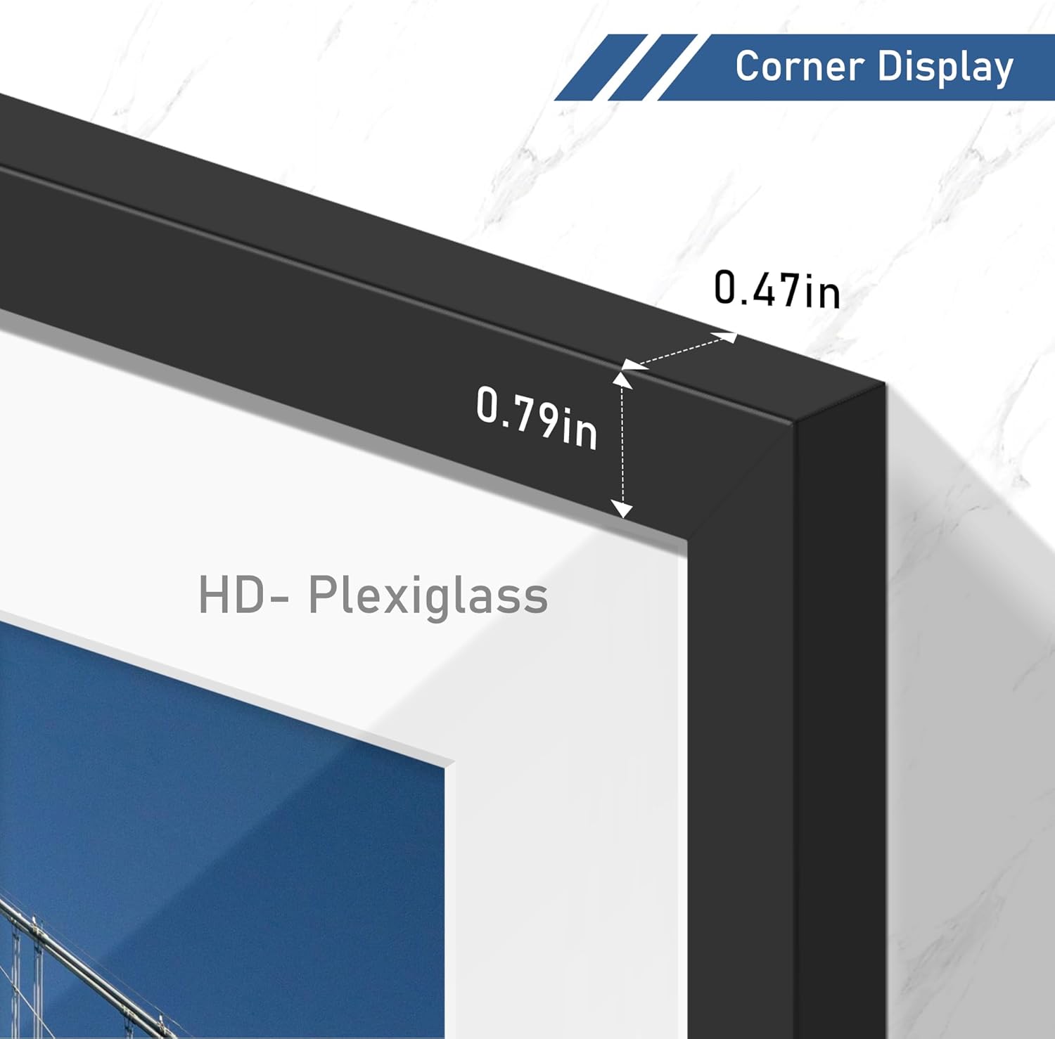 Wiscet 9x12 Picture Frame Set of 4, Display Picture 6x8 with Mat or 9x12 Poster Frame without Mat, Horizontal or Vertical Wall Mounting, Black