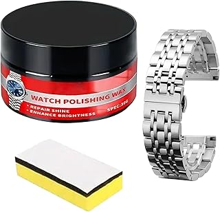 時計 研磨 キット,傷除去スポンジ付き - 時計 傷 研磨 クリーム,光沢回復クリーニング用 ガラス ステンレススチール 樹脂 リング 鋼 エポキシ対応