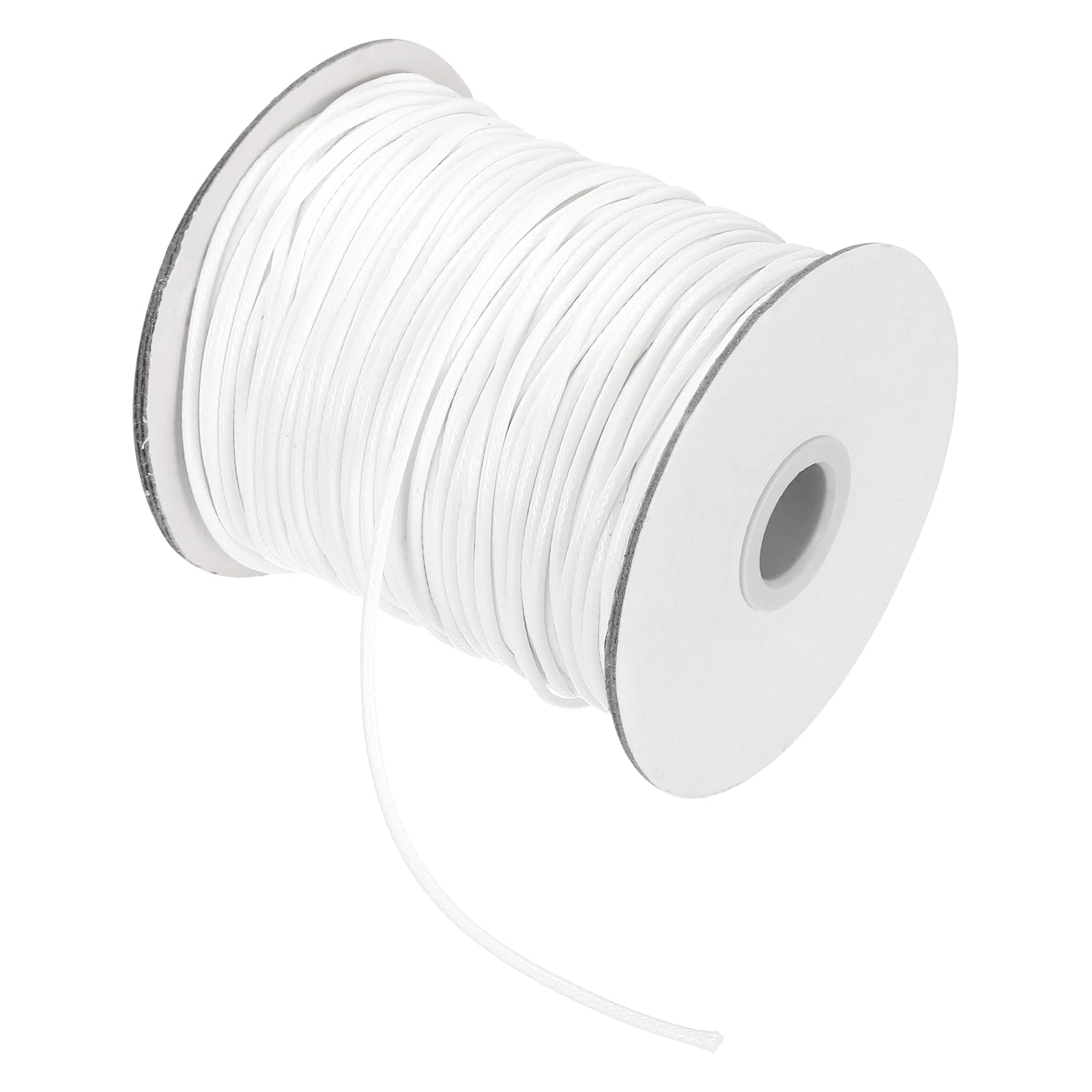 sourcing map Waxed Cord 3.5mm Waxed Thread 44 Yard Wax String Leather Cord for Bracelet Making, Necklaces, Beading, Jewelry Making and DIY Crafts(White)