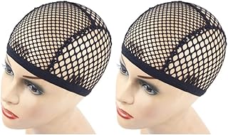 2 Pieces Wig Caps Black Stretchable Crochet Wig Cap Mesh Wig Cap for Making Wig