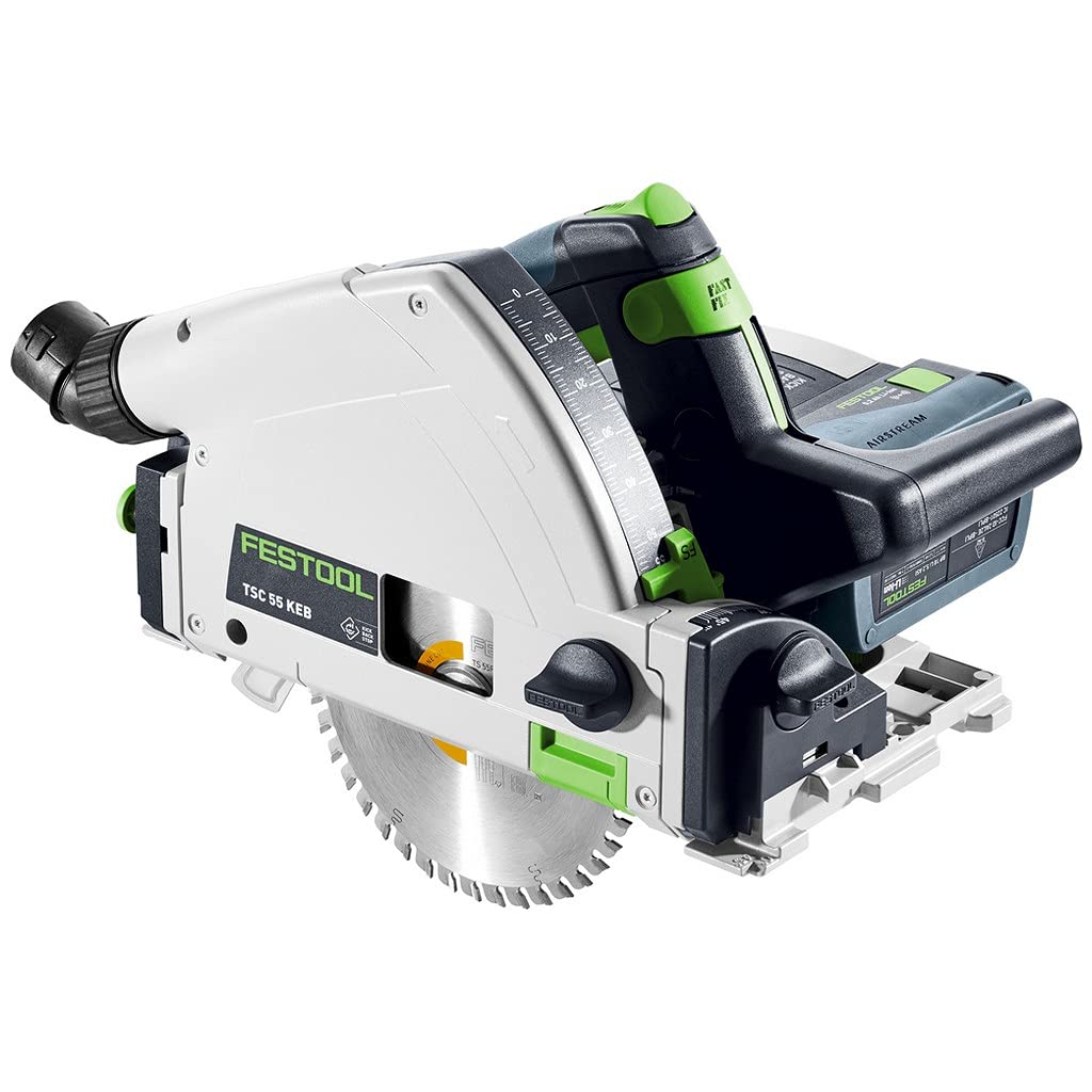 Festool Scie plongeante sans fil festool tsc 55 5,2 kebi-plus/xl-fs - 2 batteries 18v, chargeur + lame ø160mm + rail fs1400/2-577006