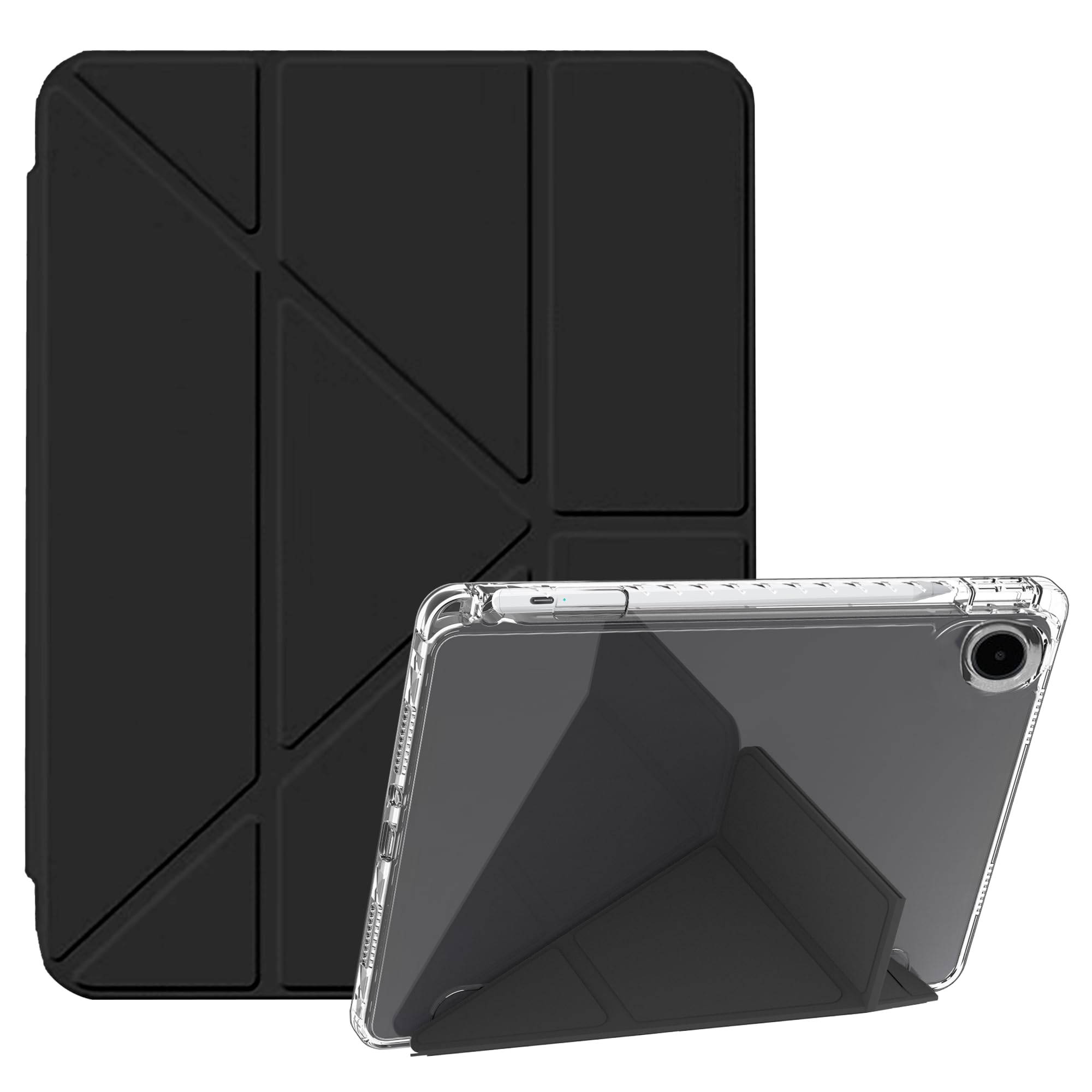 FDHYFGDY Hülle für OnePlus Pad Go 2 / Oppo Pad 5 Case, Y-förmiges Zusammenklappen + Stiftschlitz + Automatische Schlaf/Wachfunktion, Kratzfest und Sturzsicher Schutzhülle - Schwarz