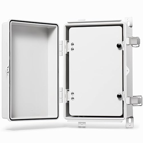 Miniatura 16 de QILIPSU - Caja de conexiones de acero inoxidable con tapa transparente, bisagras y placa de montaje, universal, impermeable IP67, plástico ABS
