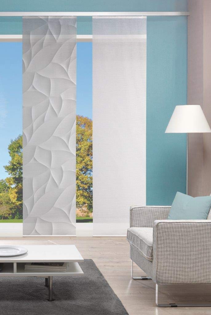 VISION S Schiebegardine DIORI, halbtransparent Bambusoptik, 260x60 cm, Grau