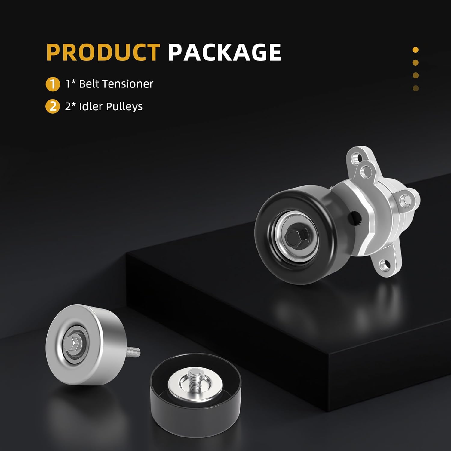 39155 Belt Tensioner + 36357 Idler Pulley + 36356 Idler Pulley, Fit for Nissan Altima 2007-2012, Fit for Nissan Maxima Murano 2009-2014, Fit for Nissan Quest 2011-2012 (3.5L V6 Only)