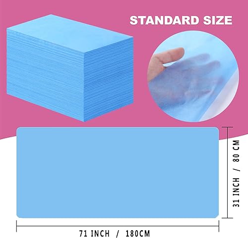 Miniatura 4 de 100 sábanas desechables de 31 x 71 pulgadas, sábanas de mesa de masaje, tela no tejida, cubierta de cama de spa, transpirable, para masajes,