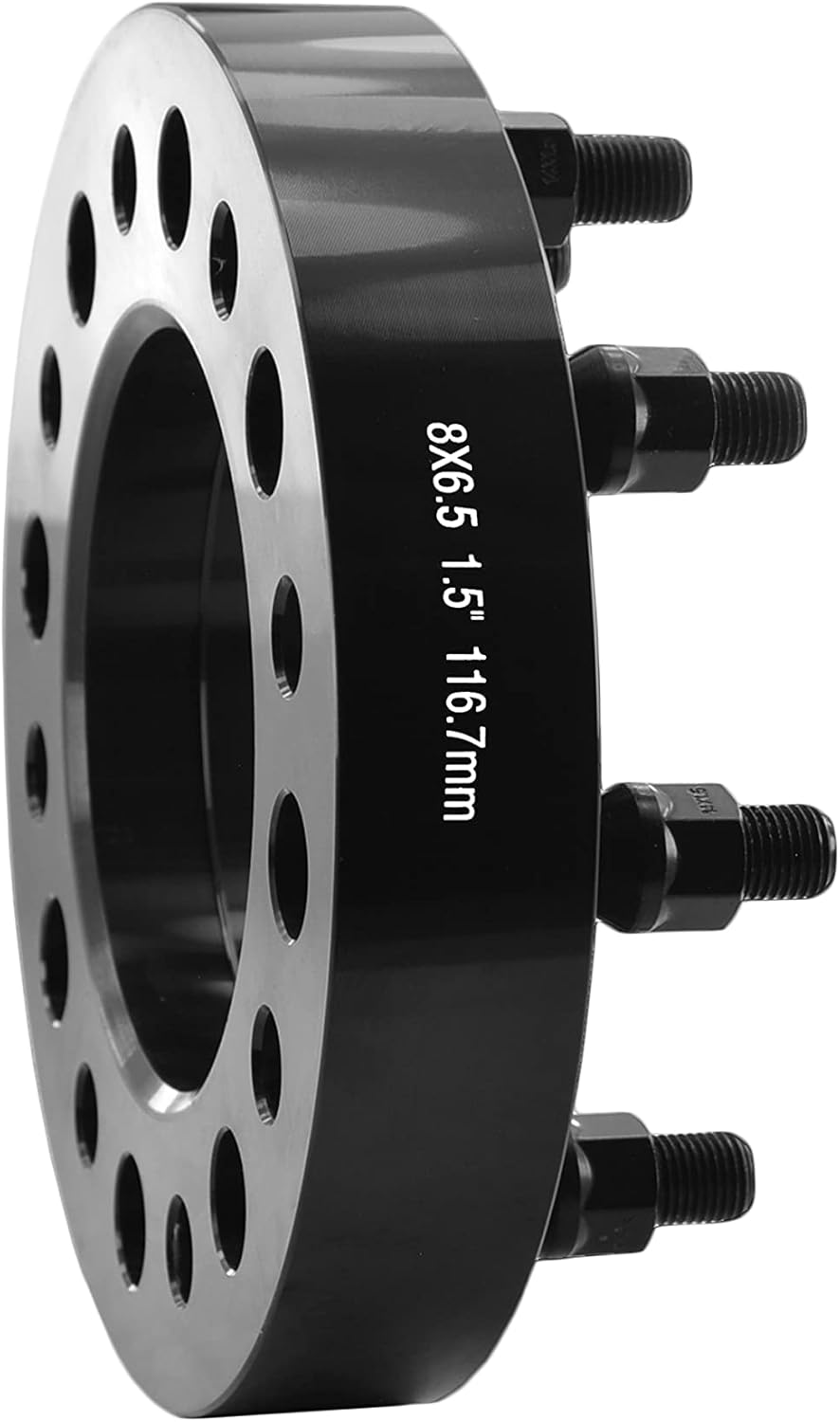 Venum Wheel Compatible with Full Set 8 Lug 1.5" Thick 8x6.5" Front & Rear Black Hub Centric Wheel Spacers Adapters Chevy Gmc 2500 3500 1999-2010