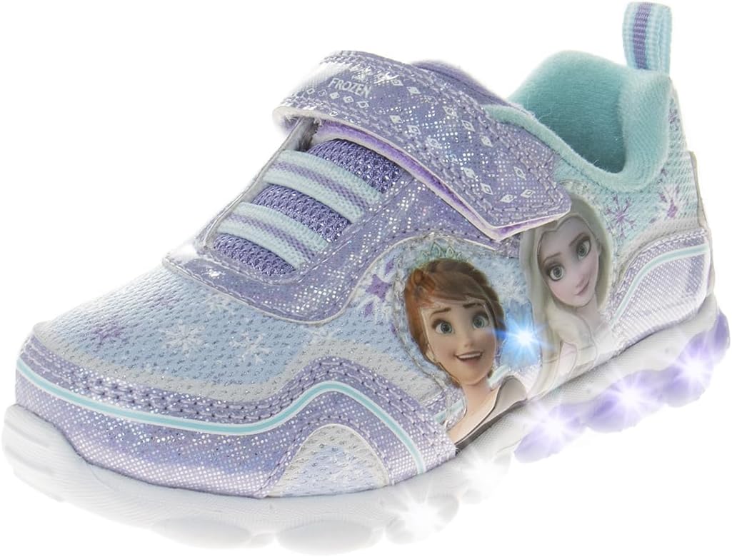 Disney Girls' Frozen Sneakers - Laceless Light-Up Running Shoes (Toddler/Little Girl) 7 Toddler Purple 2