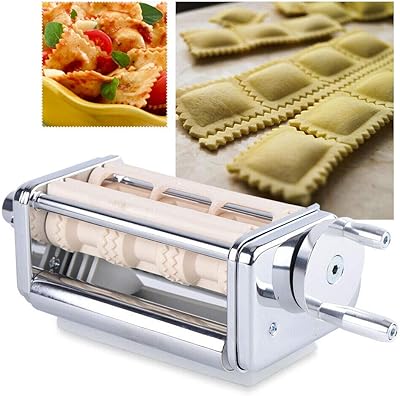 Ravioli Maker Kit, Electric Pasta Maker Kit,Mini Pasta Roller Cutter For Stand Mixer, Attachment Wonton Making Machine Stainless Steel for Kitchen Aid Stand Mixer Silver
