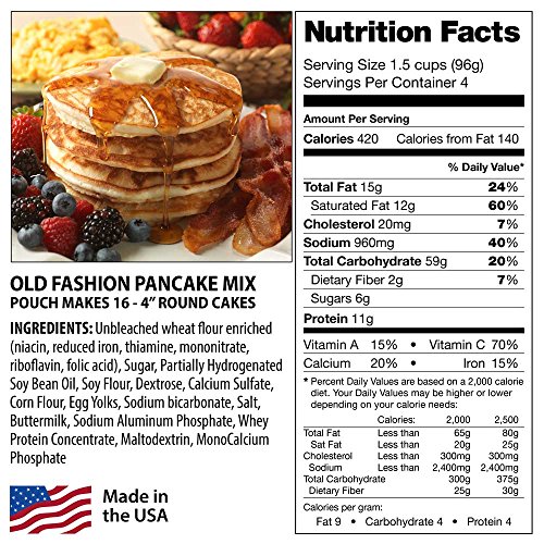 Long Term Dehydrated Food Storage - 120 Large Breakfast Servings - 36 Lbs - Disaster Preparation Freeze Dried Supply Kit - Individual Meals In Sealed Bucket - Easy To Prepare: Just Add Water #TOP4