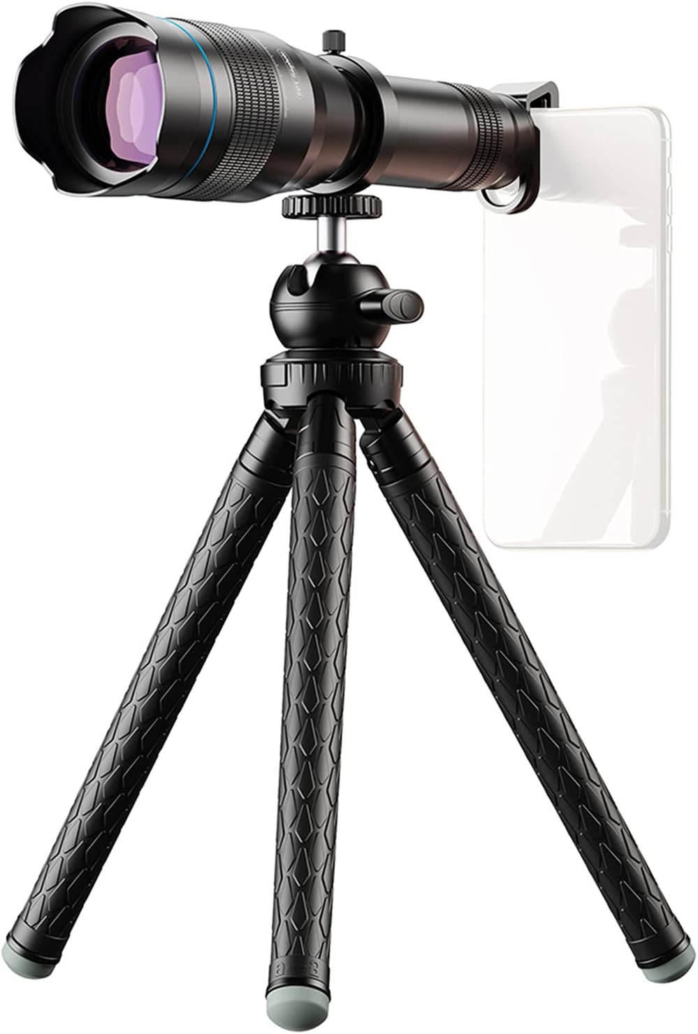 Phone Lens, APL-JS60XJJ09 Metal 60X HD Phone Telephoto Zoom Lens Kit Monocular with Mini Extendable Tripod Eye Cup Metal Clip Portable Lens Bag Universal for Most Smartphones for Travel