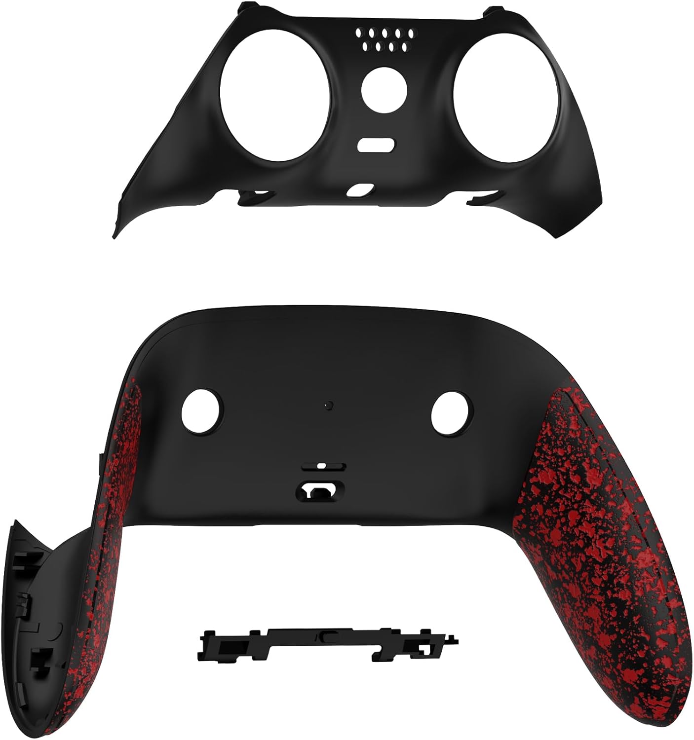 eXtremeRate Top Bottom Decorative Trim Shell Compatible with p s 5 Edge Controller DIY Replacement Front Back Clip Shell, Custom Textured Red Plates Cover Compatible with p s 5 Edge Controller - Image 2