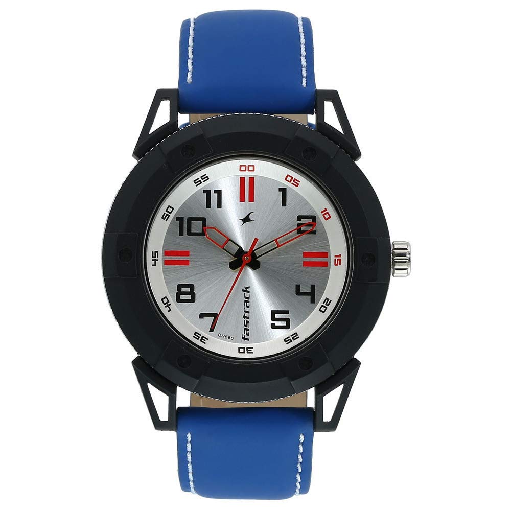 Fastrack Mens Analog Silver Dial Blue Band Leather Watch (B07Y67WN3J) Amazon Price History, Amazon Price Tracker
