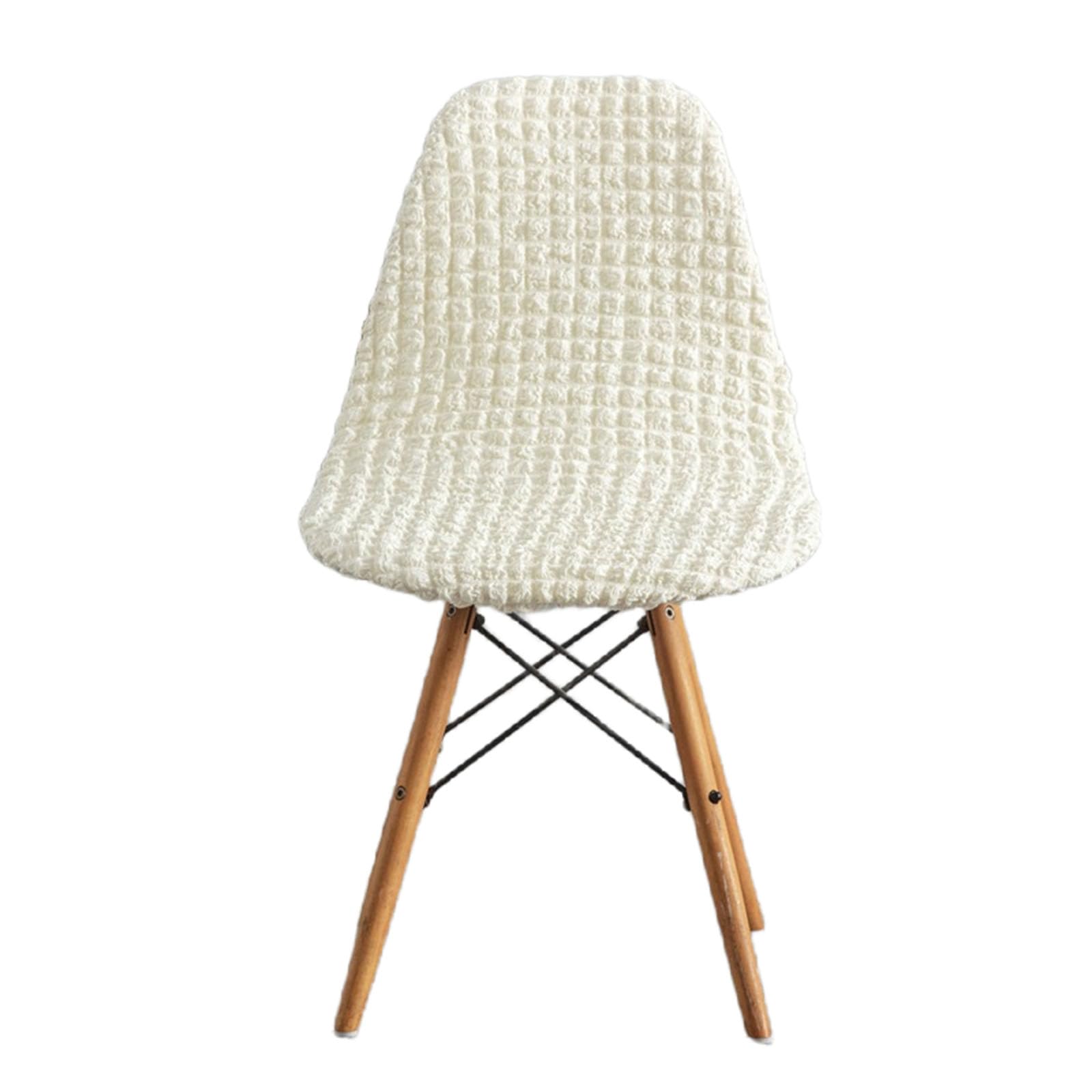 Housses de chaise en seersucker extensibles lot de 4 couleur beige