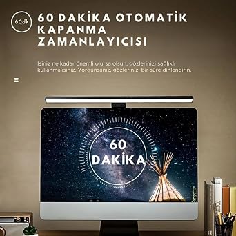 61cm Gaming Ekran Üstü LED Işık – Ayarlanabilir 3 Farklı Renkli Işık Göz Dostu Aydınlatma Masa Lamba [Enerji Sınıfı A+]