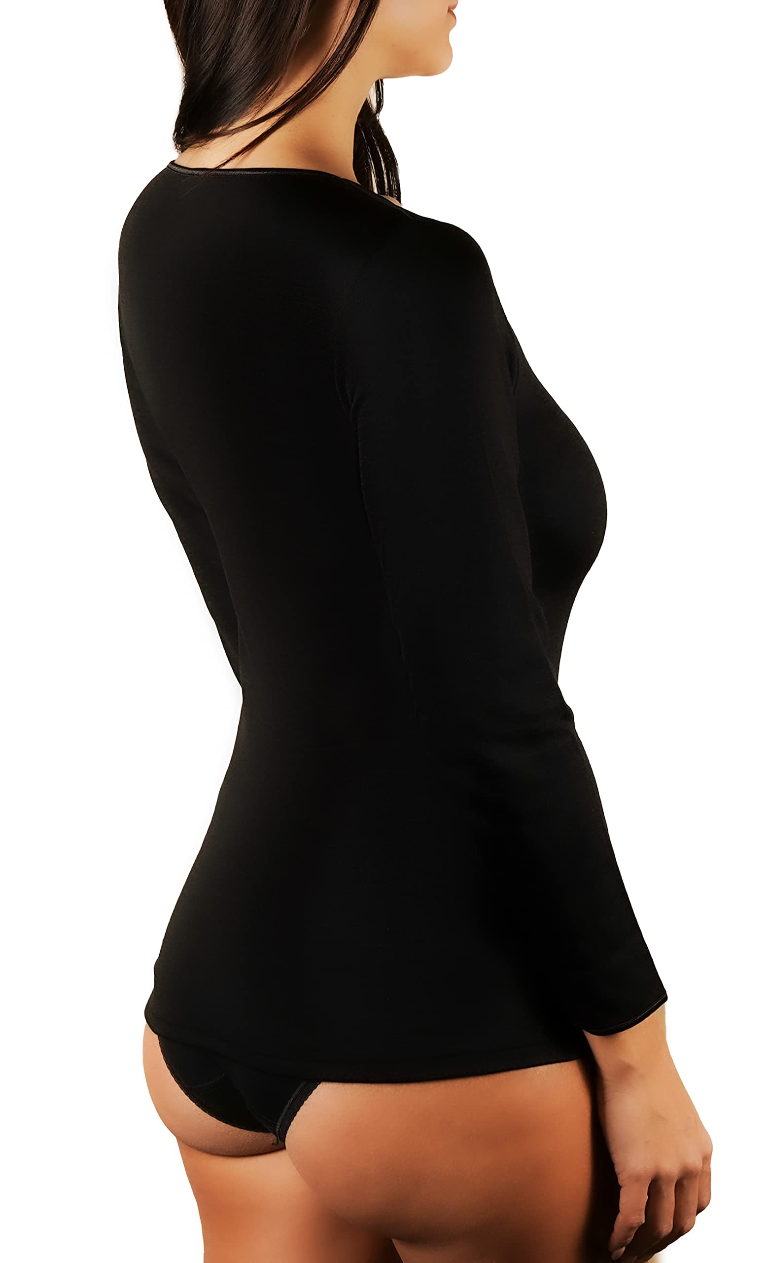 Clessidra Pacco da 3 Maglie Intime a Manica Lunga Donna in Lana Cotone Made in Italy, Maglietta Intima, Lana, Maglia Manica Lunga Donna, Camiciola, Maglia, Lana Cotone, Manica Lunga PT4310