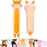 Vista 11 de Almohada corporal de felpa de oso para niños, almohada larga de peluche de animal de peluche, juguete suave para abrazar, regalo de peluche