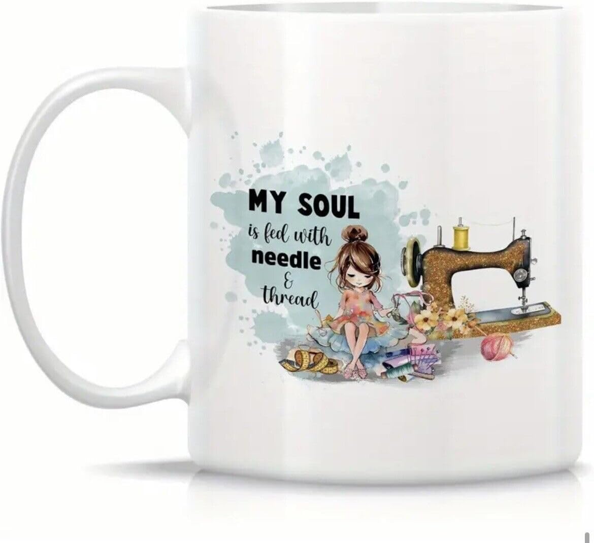 KALIDHAR Sewing Gift, Sewing Machine, Birthday Gift Ideas, Sew Lovers, Humour, Funny Gift Printed Coffee and Tea Ceramic Mug- 320 ML Ceramic Coffee Mug 1076