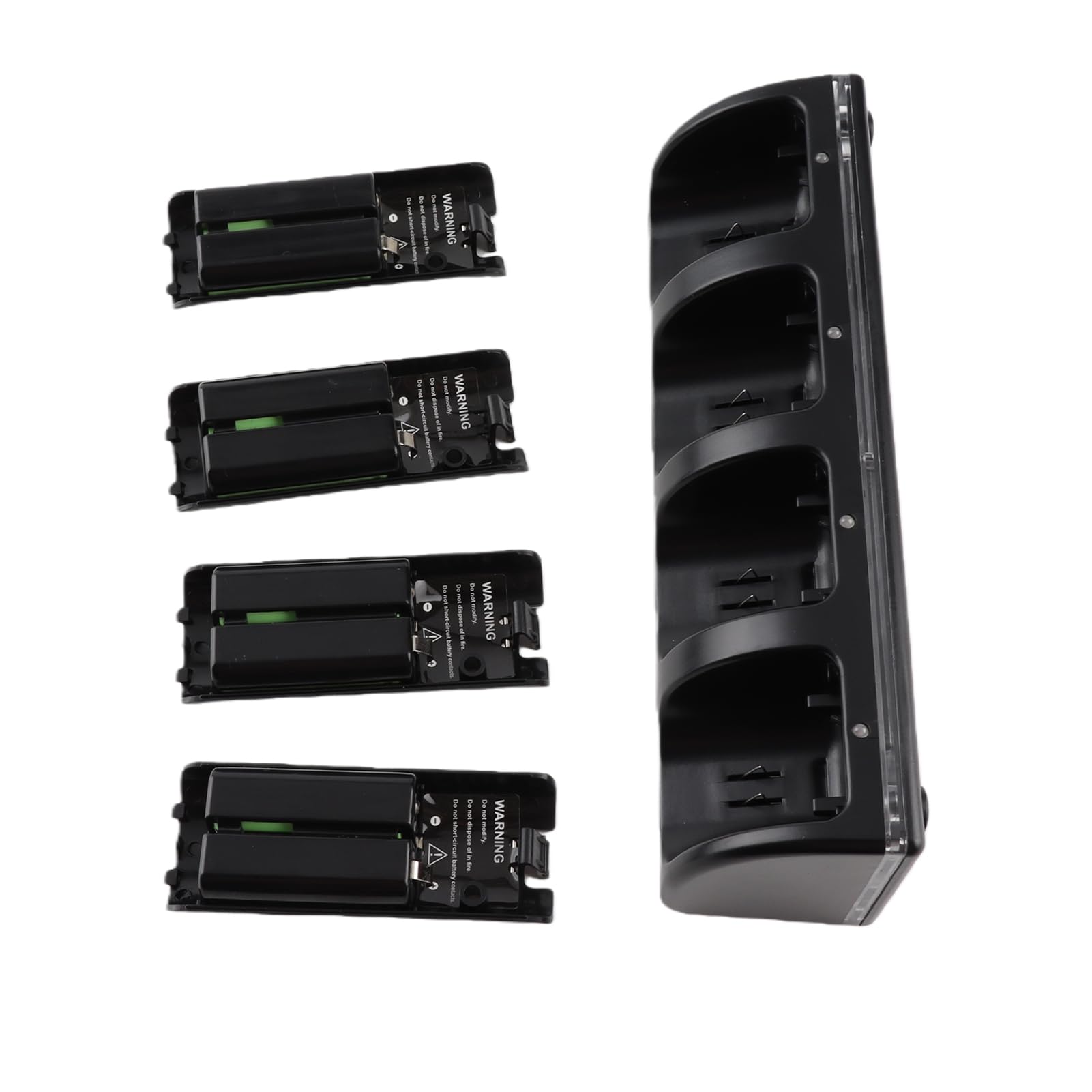 Station de Chargement de Télécommande pour / U avec 4 Batteries Rechargeables de 2800 MAh, Station de Chargement de Contrôleur pour Contrôleur (BLACK)
