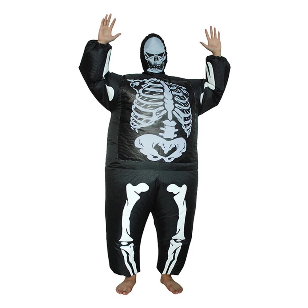 Kacm Adult Terror Bone Skeleton Inflatable Suits Halloween performance Costume