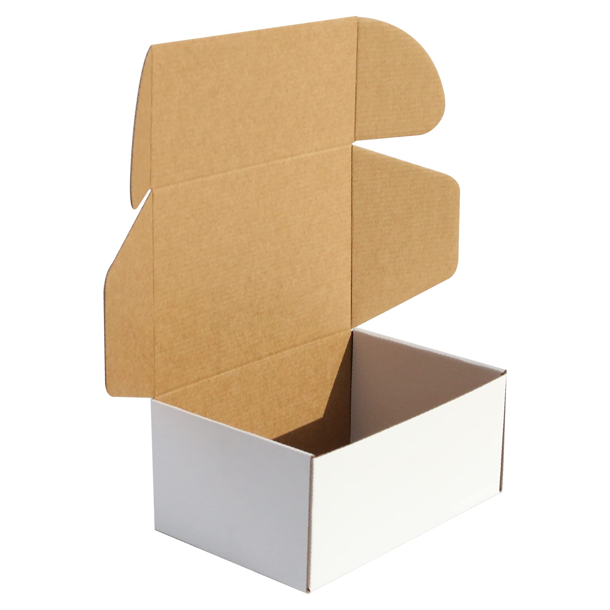 MOTO BOX 40 Pack 9x6x4 Small White Shipping Boxes - Corrugated Cardboard Mailer for Packaging, Mailing, Moving, Gifts - Eco-Friendly and Recyclable -