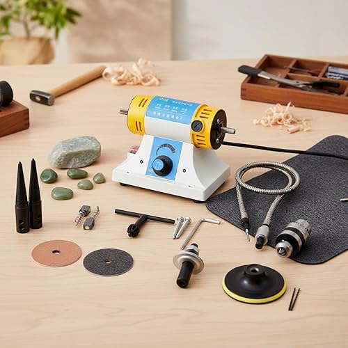 Miniatura 4 de Máquina pulidora de pulido de roca de joyería, multifunción, sierra de banco, pulidora de torno 350 W, 110 V, joyería de jade, molinera de jade,