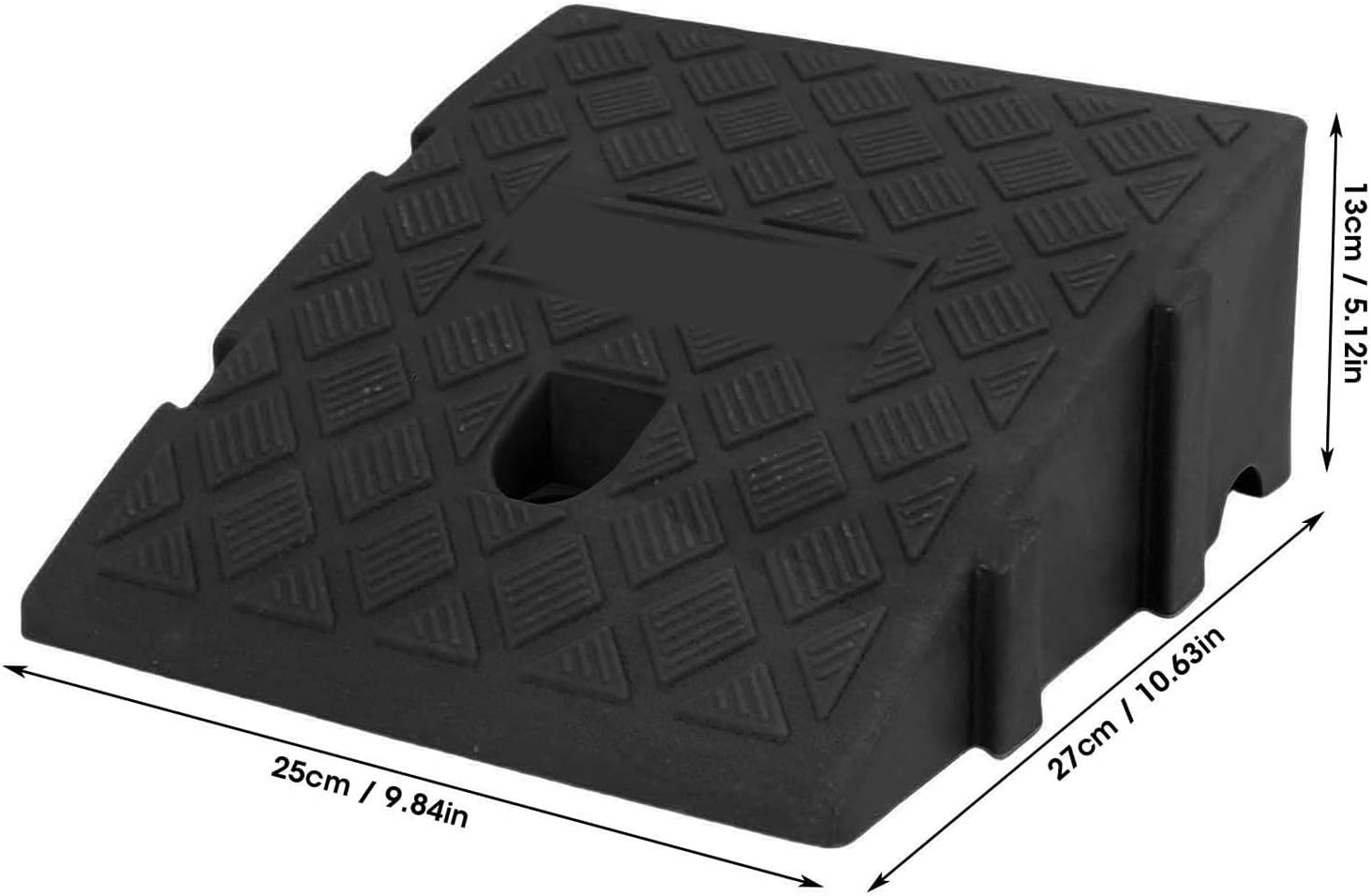 Luqeeg 2Pack Curb Ramp, Portable Heavy Duty Threshold Ramps, Lightweight Non Slip Ramps with 4409lbs Capacity & Textured Surfaces, Ideal for Wheelchairs, Scooters & Lawn Mowers, (Black)