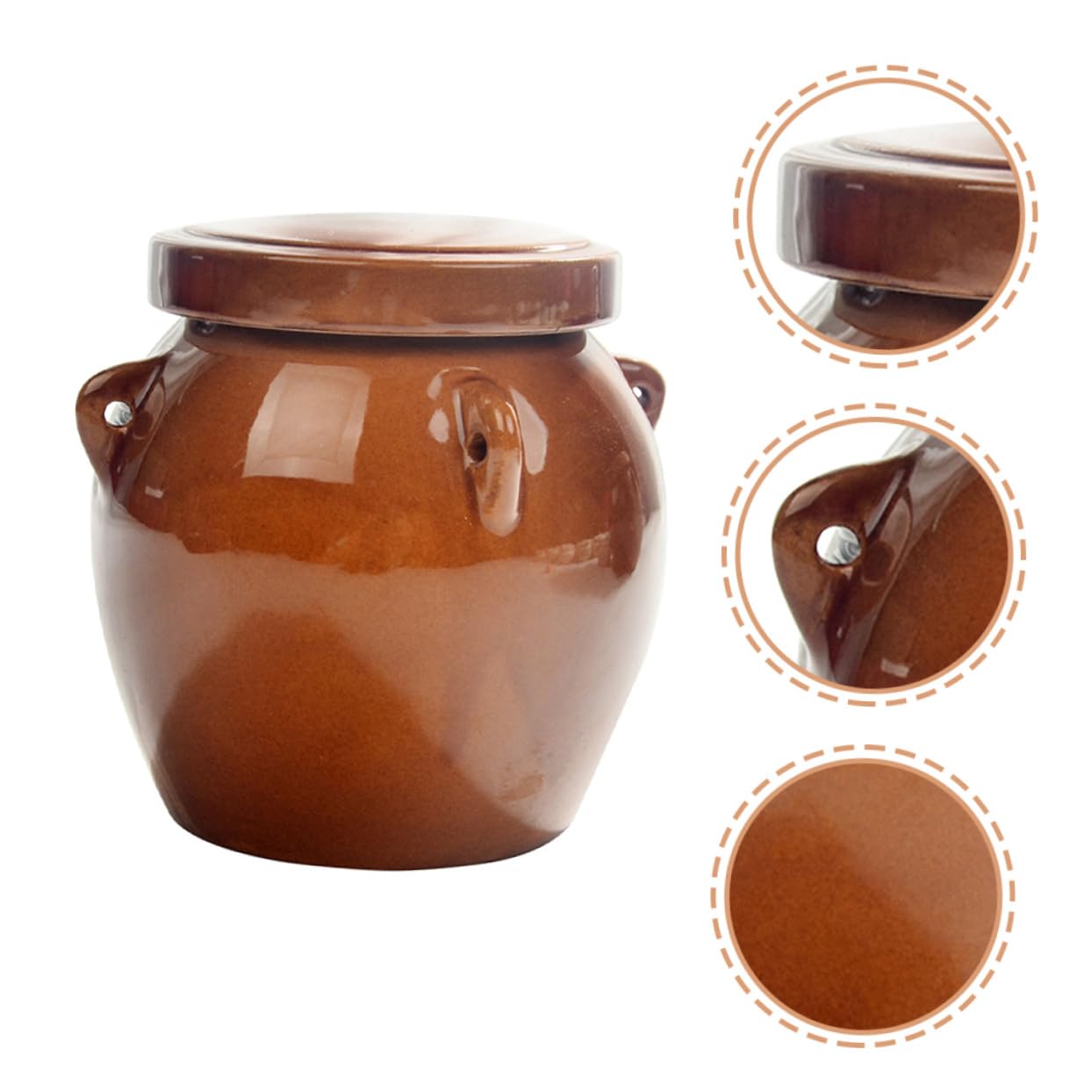 DOITOOL Tarro de Vintage Grande para Almacenamiento de Alimentos Tarro Sellado para Miel Encurtidos y Condimentos Recipiente Multiusos para Cocina y Conservación de Alimentos