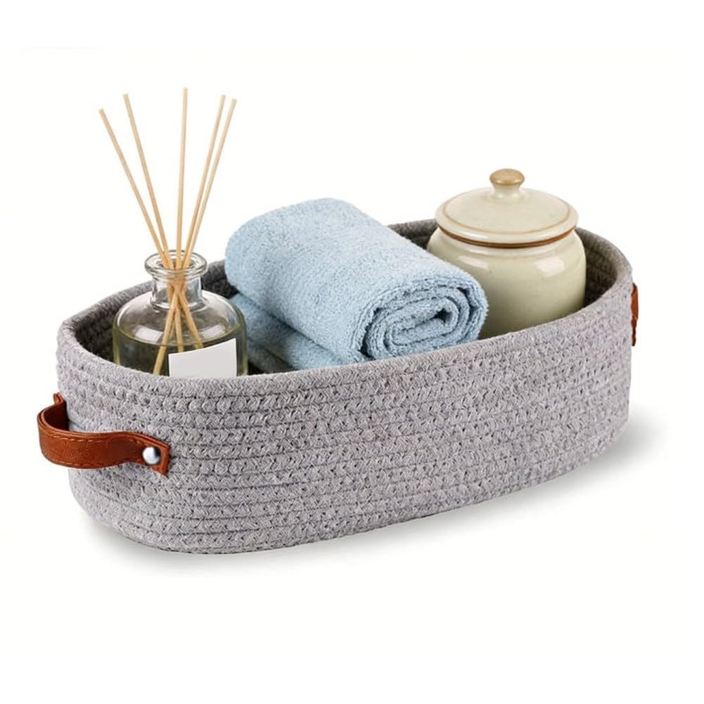 Panier de rangement en corde de coton tissée lot de 3 paniers chambre bébé salle de bain
