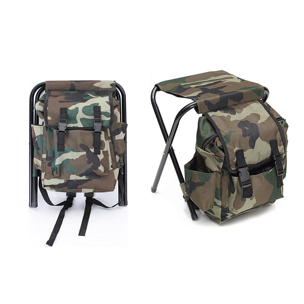 À Dos D'extérieur, Chaise De Pêche, avec Tabouret, Chaise De Camping, Chaise Pliante pour Camping Pique-Nique, Chasse, Pêche, Randonnée, Plage, Barbecue