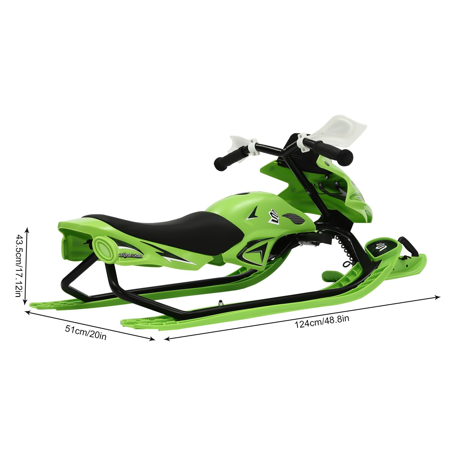 Luge Traîneaux pour Enfants, Luge Directionnelle Snowscoot avec Freins, Luge Bob Snowracer avec Corde de Remorquage Auto-rétractable, Coussin réglable
