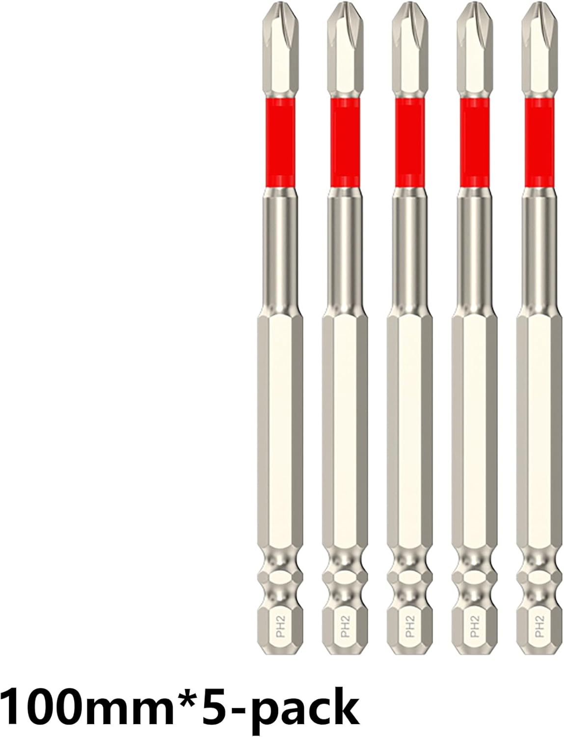 Impact-Resistant Hex/Cross Bits - Magnetic Electric Screwdriver Bits with Torque Buffer Zone and Anti-Slip Tip for HVAC Maintenance