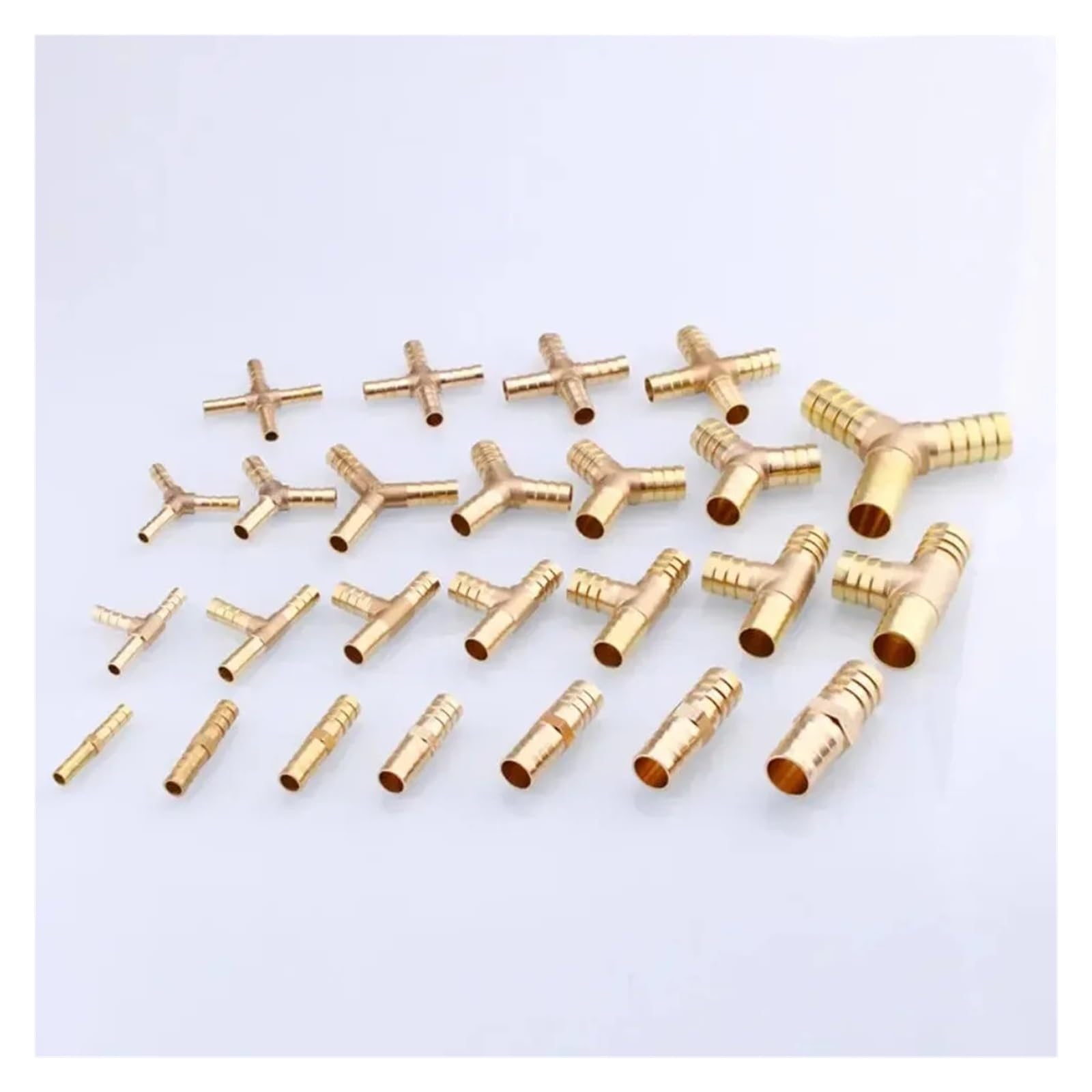 Conector divisor de manguera de latón de 4, 5, 6, 8, 10, 12, 14, 16, 19 y 25 mm for manguera de 2, 3 y 4 vías.(Straight,25MM_5 PCS)