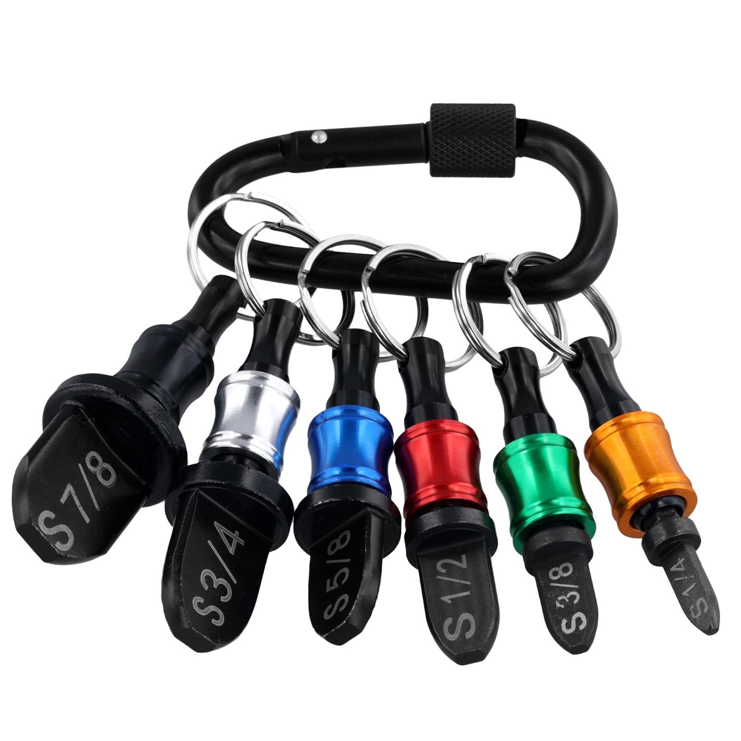 NALACAL HVAC Swaging Tool Set, Air Conditioner Flaring Tool HVAC Swage Tool Repairing Kit Boring Drill Copper Tube Expender with Keychain & Carabiner & 7/8'', 3/4'', 5/8'', 1/2'', 3/8'', 1/4'' Bits