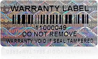 650pcs Barcode Hologram Tamper Evident Proof Stickers Security Labels Genuine Warranty Void Holographic Seal with Unique Serial Number(1.2 X 0.6 Inch,Silver)