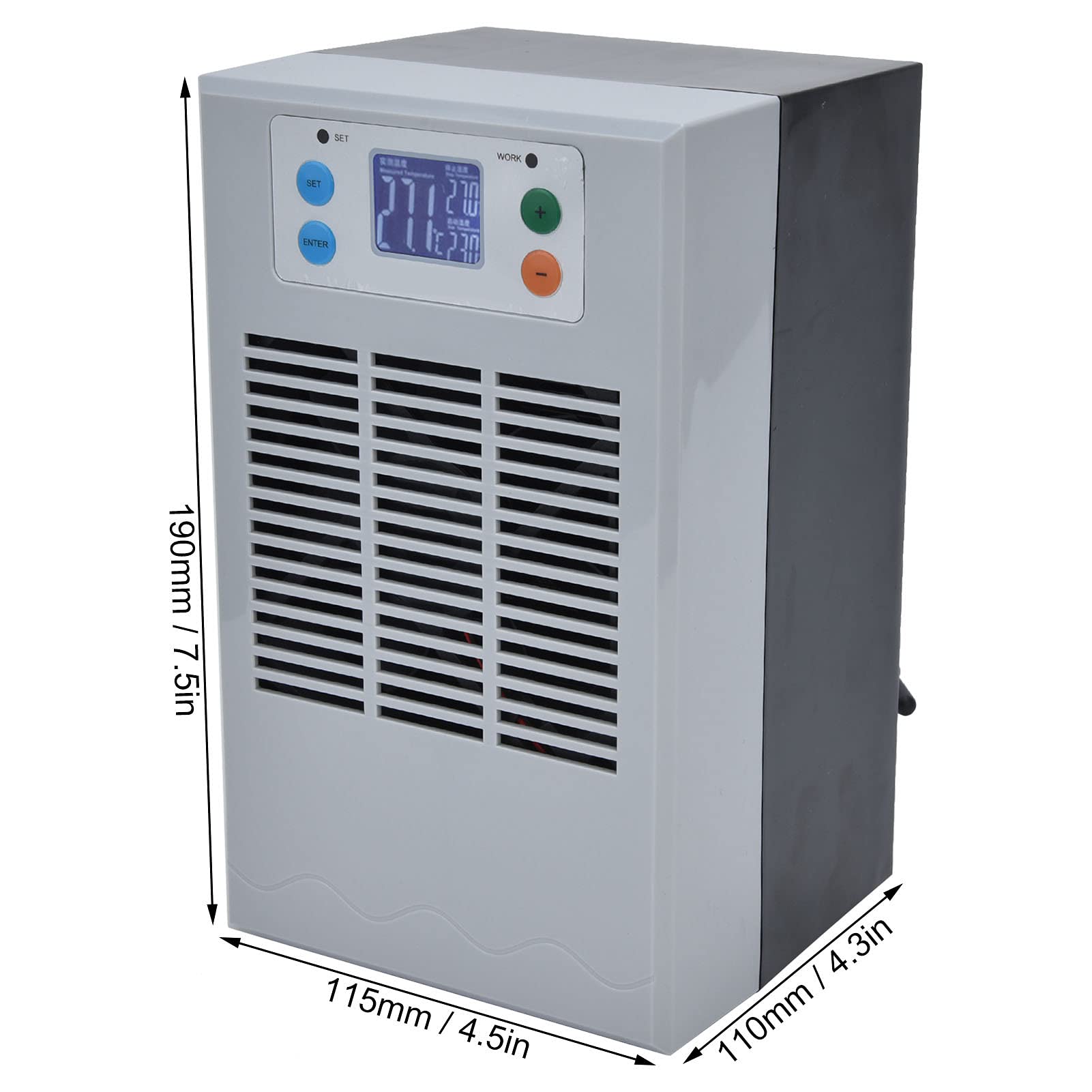 Enfriador de Agua Electrónico, Enfriador de Agua Electrónico ABS Metal Acuario Enfriamiento Digital Calefacción, Calentadores de Acuario y Público Objetivo Palabras Clave:Peces