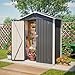 Jaxilyn Metall Gerätehaus Gerätehaus mit Pultdach,Gartenhaus Geräteschuppen Garten Schuppen Inkl. Metallfundament (ohne Boden), Geräteschrank für Garten (Grau, XS)
