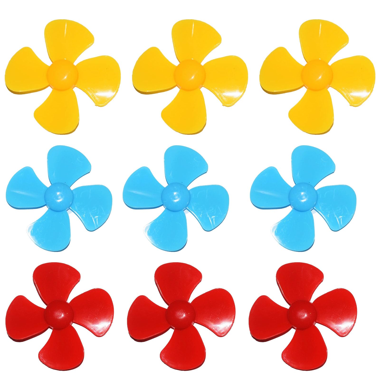 9 propellers, Small Four Blade Propeller Blades with Creative Production Process Materials Suitable for Mixing 3 Colors of 130, 2mm/0.08 Shaft propellers