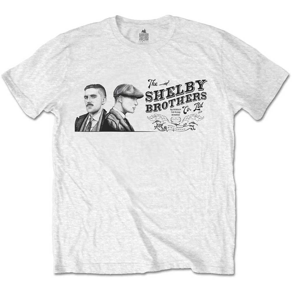 Official T Shirt Peaky Blinders Shelby Brothers 'Landscape Logo' White M