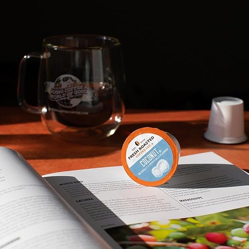 Miniatura 9 de Fresh Roasted Coffee, Mantequilla de maní y chocolate, cápsulas de café saborizadas, compatibles con K-Cup, 24 unidades