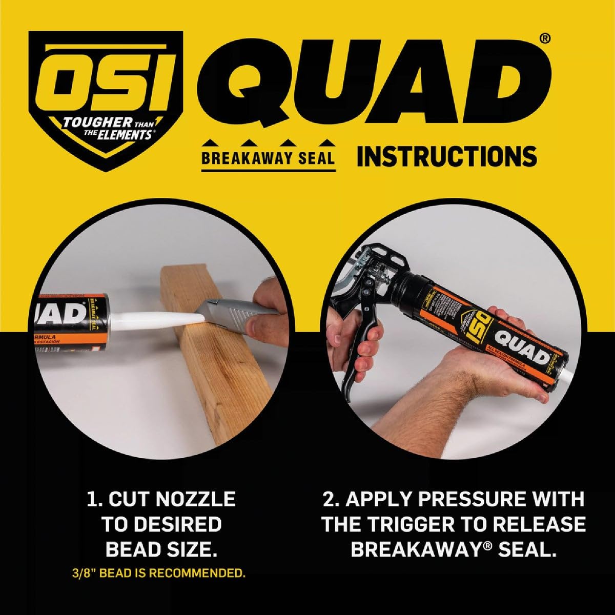 OSI 827837 Quad Multi-Polymer Sealant, 10.5 oz Cartridge (Pack of 12)