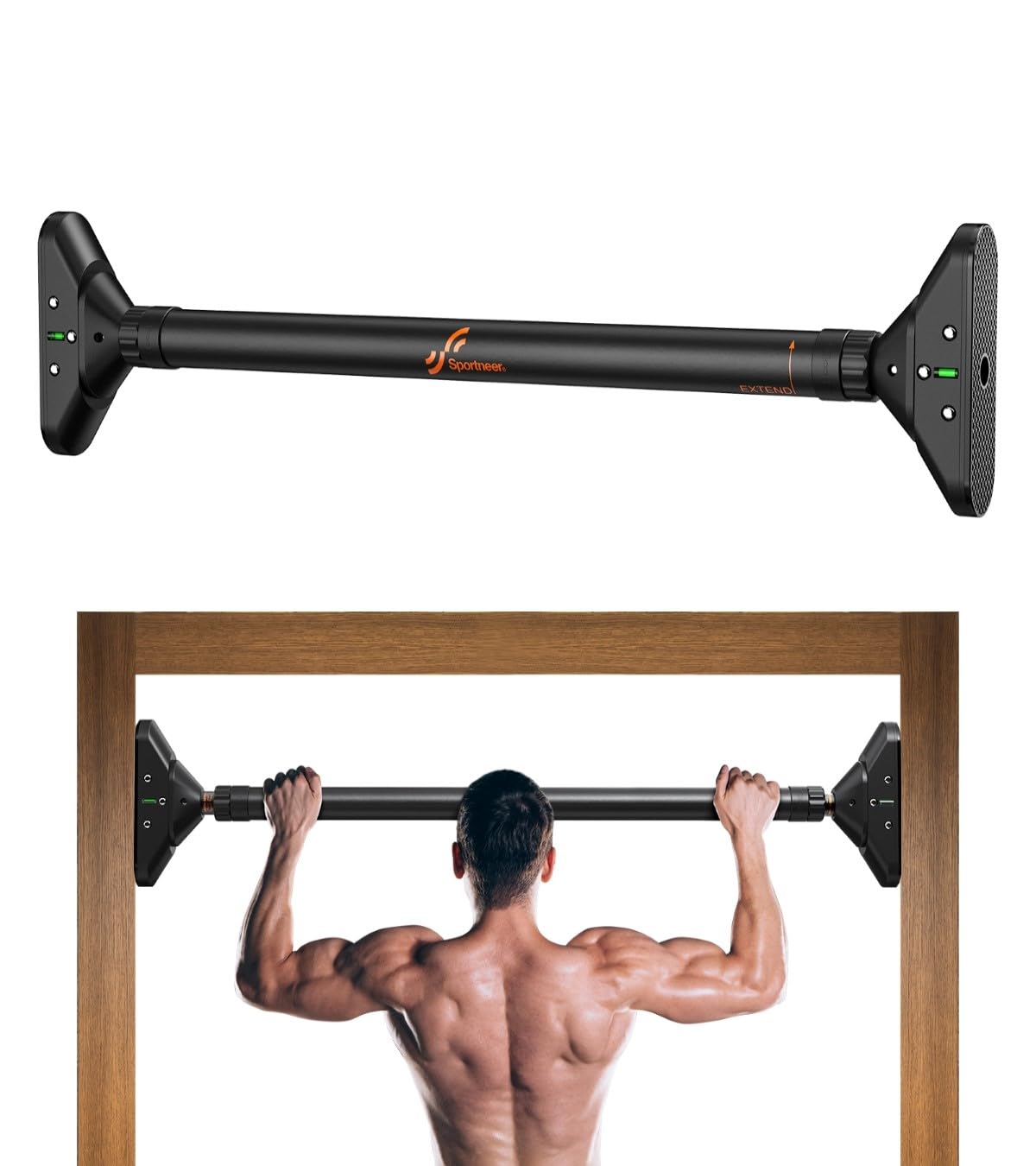 Sportneer Pull Up Bar Doorway Chin Up Bar No Screws Door Frame Chin Up Push Up Sit Up Bar Adjustable 75-94cm (29.5''-37'') Up To 200kg Capacity Workout Bar In | Whizz