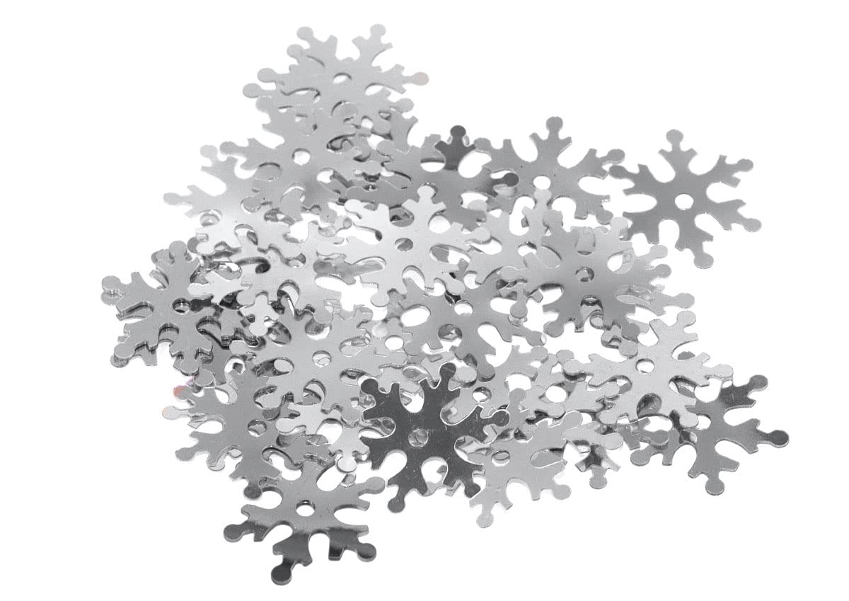 Sequins Silver Snowflakes 24 mm. 14 g.