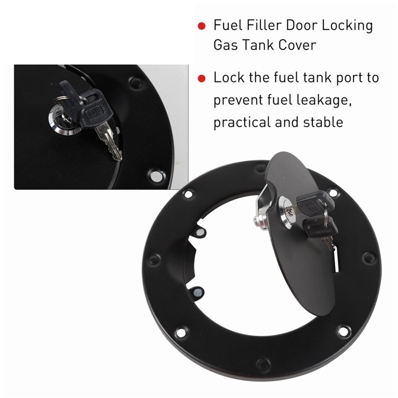 Couvercle De Bouchon De Réservoir Jeep Wrangler TJ 1997-2006 - ABS Et Alliage - Décoration Et Protection - Noir - 8