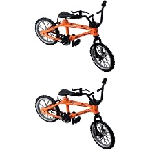 2Pcs 1/18 Scale Mini Diecast Mountain Bike, Finger Bicycle Model, Desktop Decor Art Craft Orange