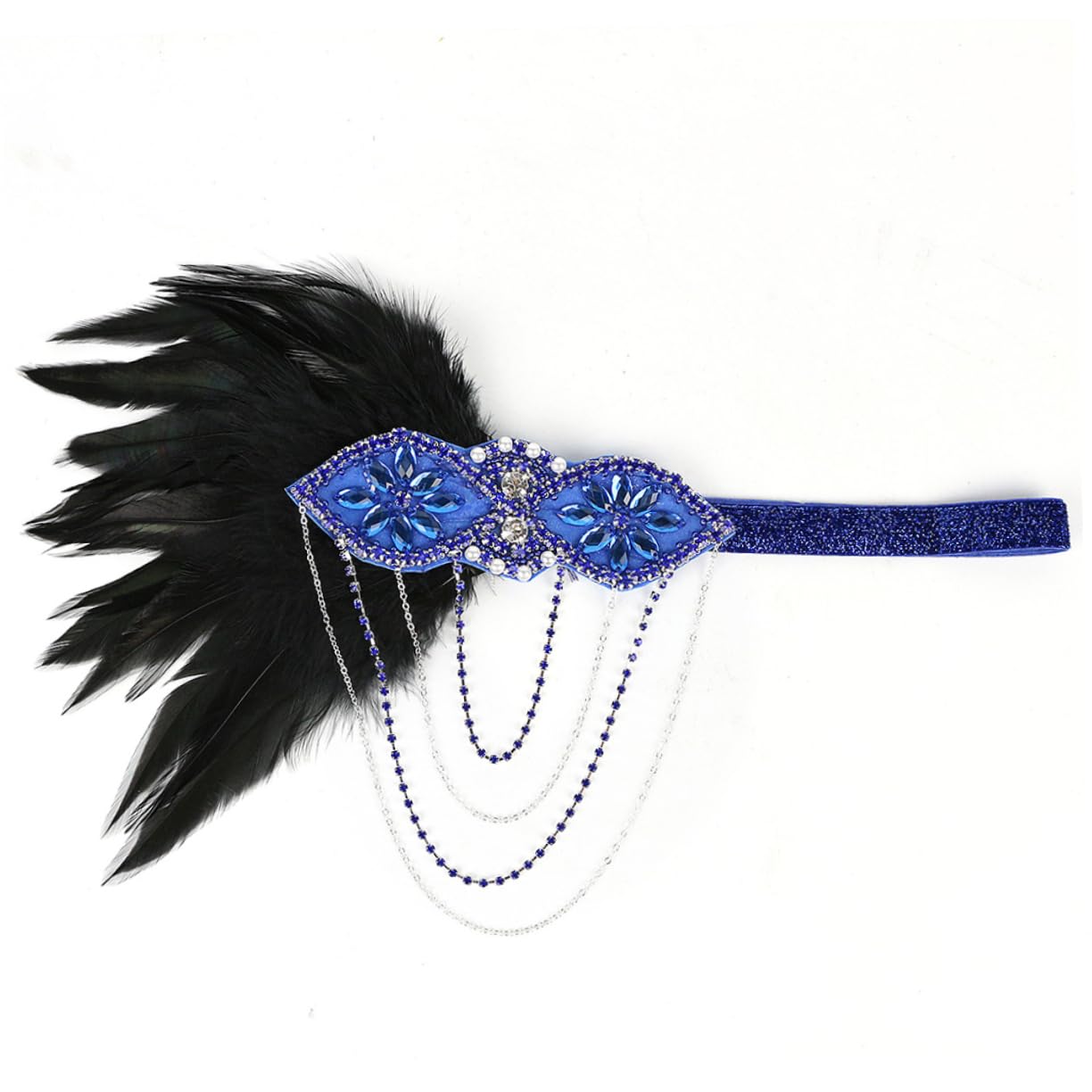 Beavorty 2piezas Diadema De Cadena Borlas Para Mujeres Accesorios De Fiesta y Fotografía Para Bodas y Eventos Azul