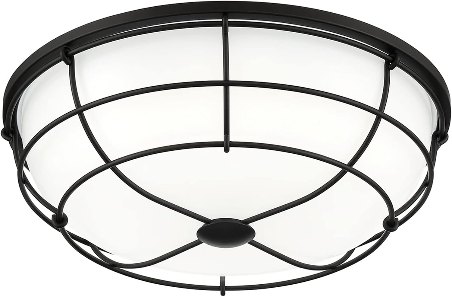 DESIGNERS FOUNTAIN LED Flush Mount Ceiling Light, 16 Inch Fixture for Kitchen, Bedroom, and Hallway, 3000K 4000K 5000K, 2000 Lumens, Matte Black, EV1558C3-43